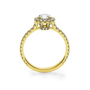Halo Round Diamond Ring in 18K Yellow Gold - Photo 3