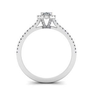 Halo Diamond Oval Cut Ring - Photo 1