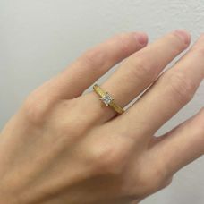 Oriental Style Princess Cut Diamond Ring 18K Rose Gold