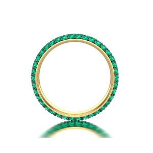Wide Emerald Pave Ring - Photo 1