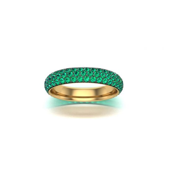Wide Emerald Pave Ring,  Enlarge image 3