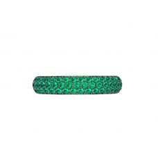 Wide Emerald Pave Ring