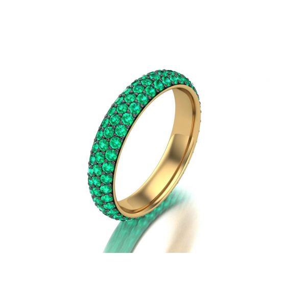 Wide Emerald Pave Ring,  Enlarge image 4