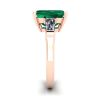 3 carat Emerald Ring with Side Diamonds Baguette Rose Gold, Image 3