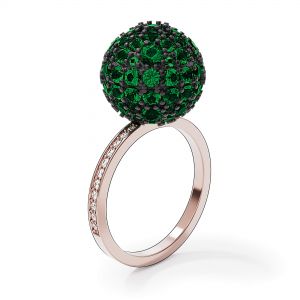 Emerald Ball Rings with Diamonds - Photo 4