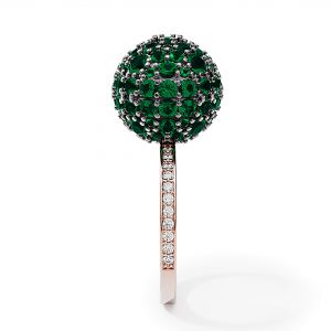 Emerald Ball Rings with Diamonds - Photo 2
