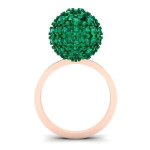 Emerald Ball Rings with Diamonds Rose Gold - Photo 1