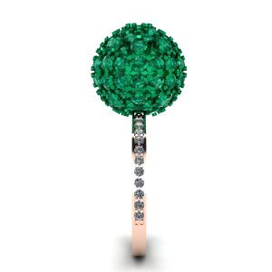 Emerald Ball Rings with Diamonds Rose Gold - Photo 2