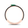 Black Diamonds Pave Eternity Ring with Emerald Leaf Rose Gold, Image 2