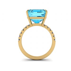 8 carat Swiss Blue Topaz and Diamonds Ring - Photo 1