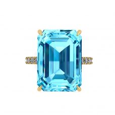8 carat Swiss Blue Topaz and Diamonds Ring