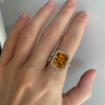 Ring with 5 carat Citrine in Diamond Halo, Image 2