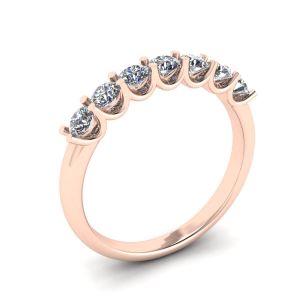 Classic Seven Round Diamond Ring Rose Gold - Photo 3