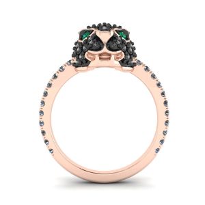 Emerald and Diamond Panther Ring Rose Gold - Photo 1