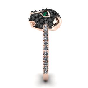 Emerald and Diamond Panther Ring Rose Gold - Photo 2