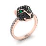 Emerald and Diamond Panther Ring Rose Gold, Image 4