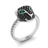 Emerald and Diamond Panther Ring White Gold, Image 4