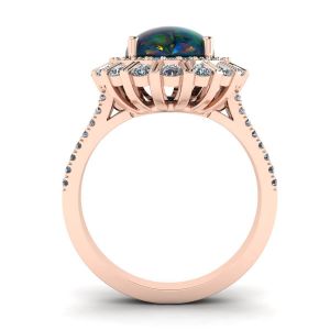 Black Opal and Diamonds Ring Rose Gold - Photo 1