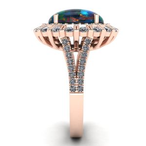Black Opal and Diamonds Ring Rose Gold - Photo 2