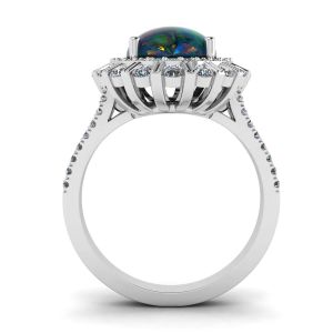 Black Opal and Diamonds Ring - Photo 1