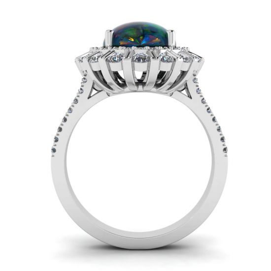 Black Opal and Diamonds Ring,  Enlarge image 2