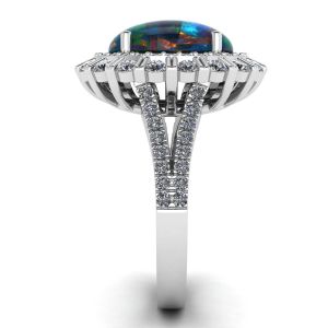 Black Opal and Diamonds Ring - Photo 2