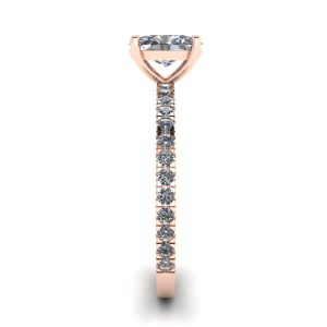 Oval Diamond Ring with Pave in Rose Gold - Photo 2