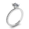 Oval Diamond Ring with Side Pave, Image 3