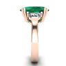 Oval Emerald with Half-Moon Side Diamonds Ring Rose Gold, Image 3