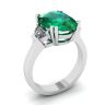 Oval Emerald with Half-Moon Side Diamonds Ring, Image 4