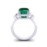 3.31 carat Emerald and Side Trillion Diamonds Ring, Image 2