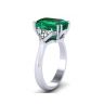3.31 carat Emerald and Side Trillion Diamonds Ring, Image 3