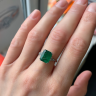 3.31 carat Emerald and Side Trillion Diamonds Ring, Image 8