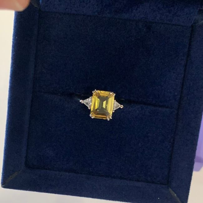 Emerald Cut Yellow Sapphire Ring Yellow Gold - Photo 4