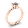 Solitaire Diamond Ring V-shape Rose Gold, Image 4