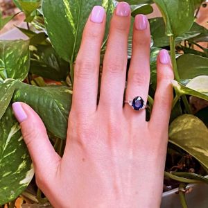 Three Stone Ring with Sapphire - Photo 1