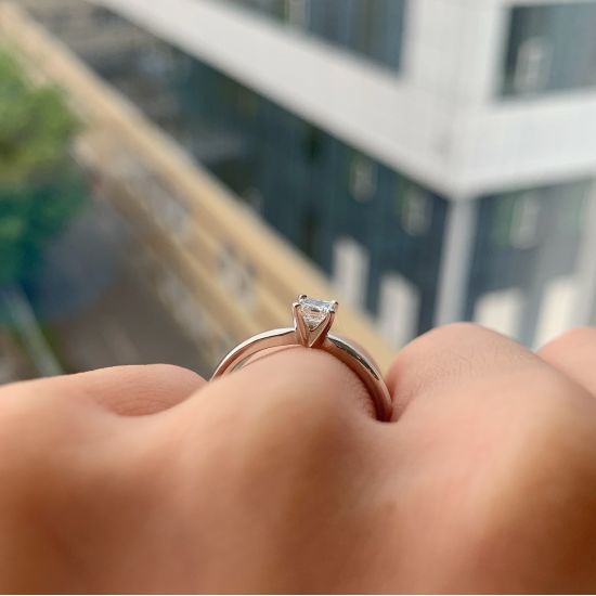 Asscher Cut Diamond Engagement Ring,  Enlarge image 2