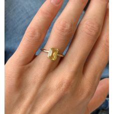 2 carat Emerald Cut Yellow Sapphire Ring