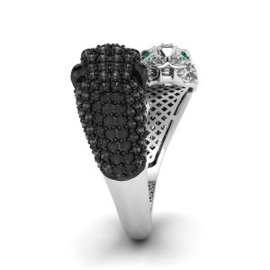 Panters Black and White Diamond Ring White Gold - Photo 2