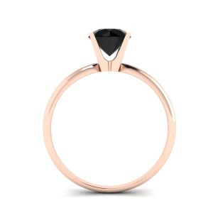 Black Diamond V Setting Ring  Rose Gold - Photo 1