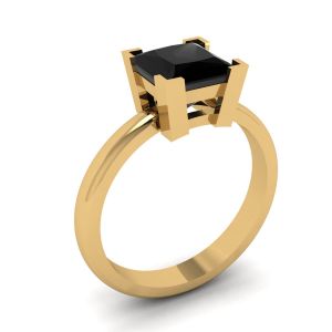Black Diamond Ring Yellow Gold - Photo 3