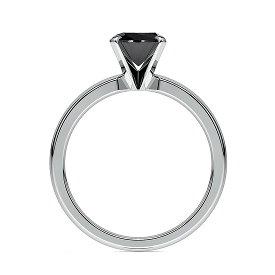 Black Diamond 18K White Gold Ring,  Enlarge image 2