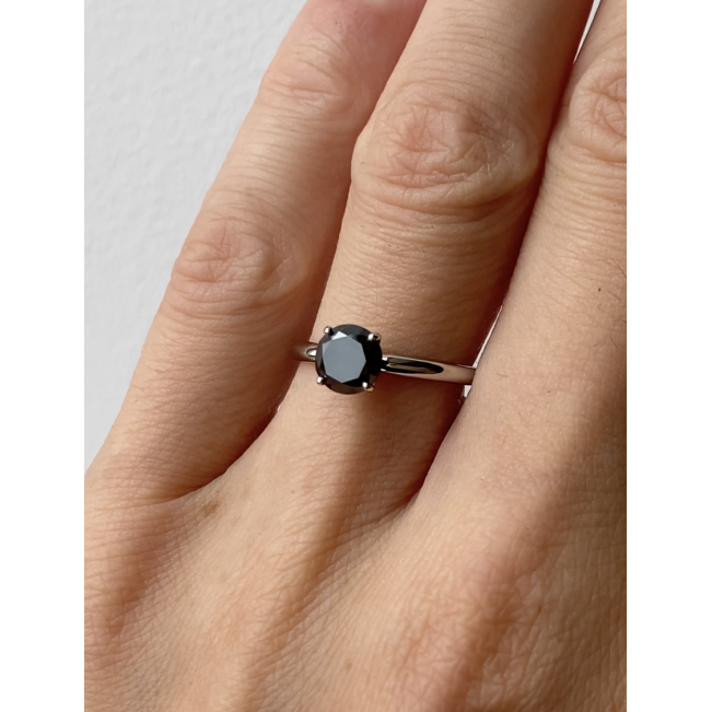 Black Diamond 18K White Gold Ring