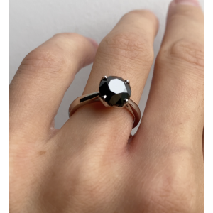 Black Diamond Solitaire Ring
