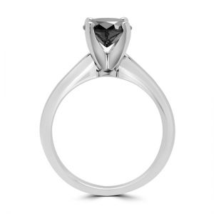 Black Diamond Solitaire Ring - Photo 2