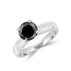 Black Diamond Solitaire Ring - Photo 1