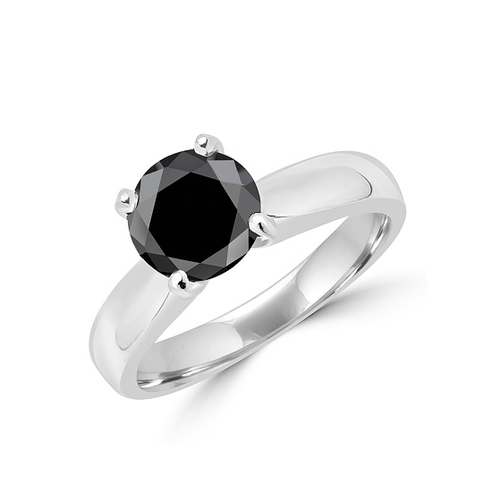 Black Diamond Solitaire Ring,  Enlarge image 2