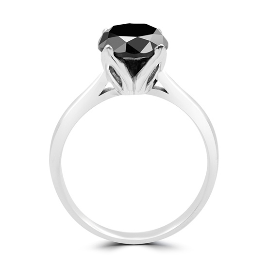 Black Diamond Ring in Petals Ring,  Enlarge image 3