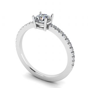 White Diamond Side Pave Ring - Photo 2