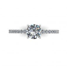 White Diamond Side Pave Ring